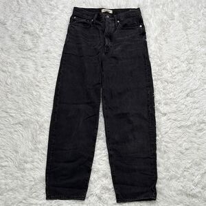 Madewell Black Balloon Jeans In Tall 26 with Button Fly